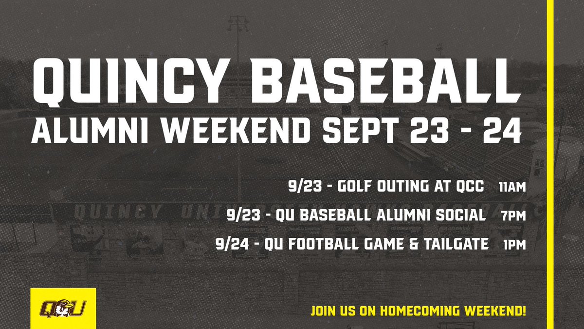 We are less than two weeks away from our annual golf outing!

Come play golf, sponsor a hole, and watch some @QUFootball on Saturday.

Registration and details below ⬇️ 

secure.qgiv.com/for/quincyuniv…