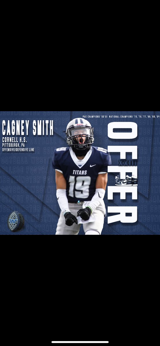 SmithCagney's tweet photo. BLESSED to receive my SECOND offer from @WCtitansFB thank you coach @ShadWheeler_ for believing in me ! 💙🤍@Coachdawson17 https://t.co/blcwecyL6f