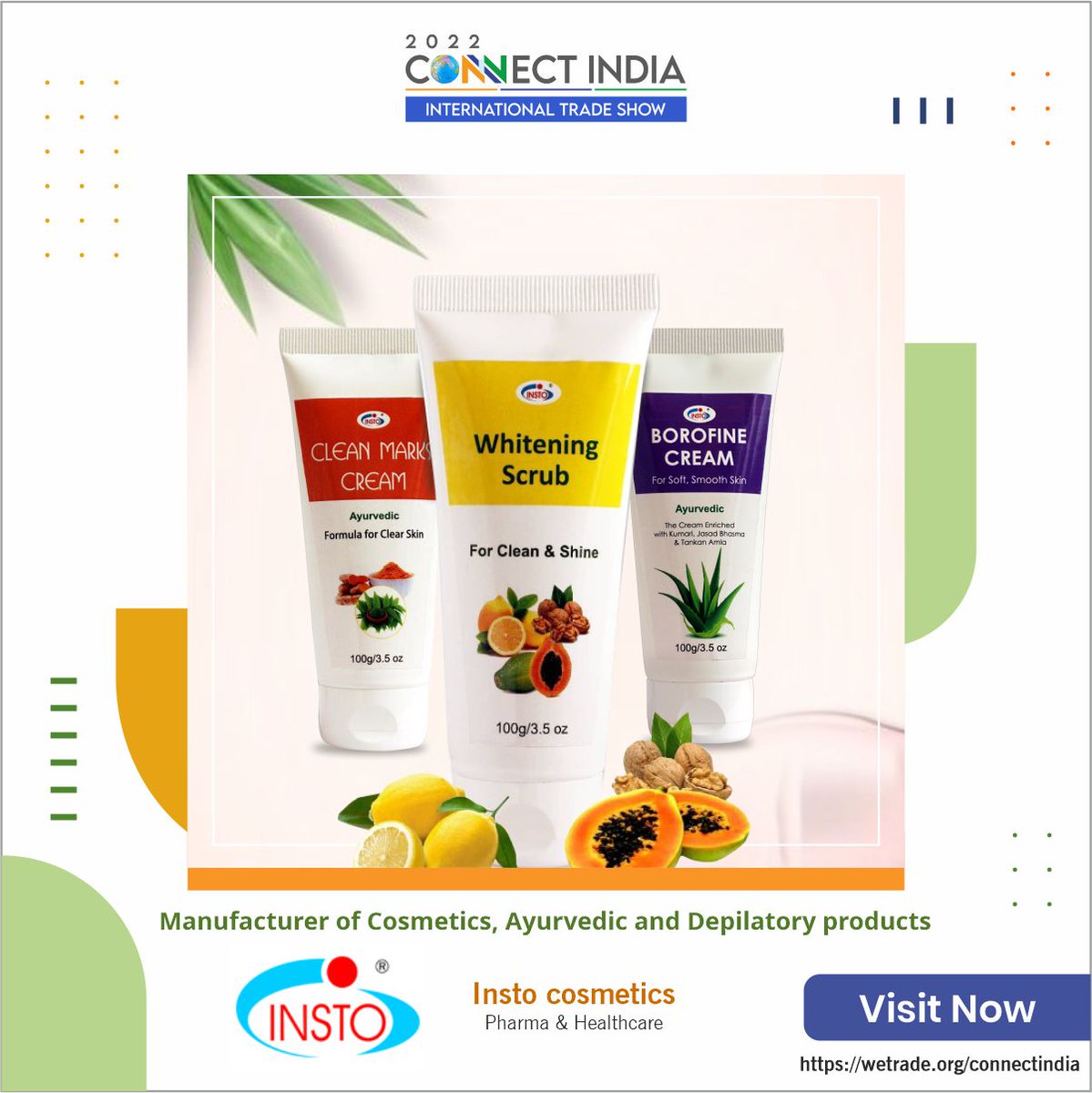 World_Trade_Exp's tweet photo. Exhibitor : Insto cosmetics Pvt Ltd 

Visit now : 
https://t.co/xI25T6vJ2h

 #worldtradecentermumbai #tradeshow #trademarketing  #tradingstrategy   #connectindia2022 
#cosmetics #instocosmetics #ayurveda #ayurvedalifestyle #worldtradecenters #worldtradecenter2022 https://t.co/M5oY7pOcXt