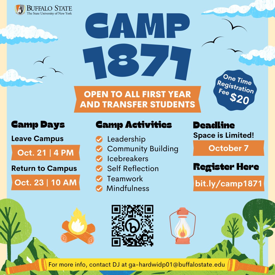 LifeatBuffState's tweet photo. There are still a few more spots for Camp 1871! For more information please visit https://t.co/NClUgw9JZW https://t.co/935cYa6a6W