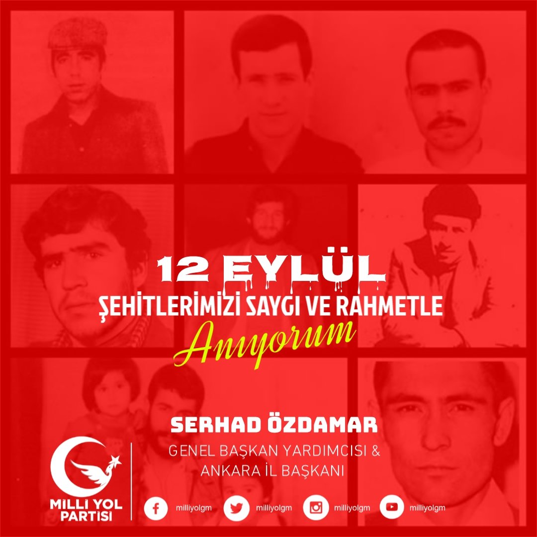 Darbeler İnsanlık Suçudur.

12 Eylül Şehitlerimizi Saygı Ve Rahmetle Anıyorum.