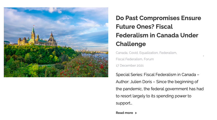 ForumFed's tweet photo. 𝐅𝐢𝐬𝐜𝐚𝐥 𝐅𝐞𝐝𝐞𝐫𝐚𝐥𝐢𝐬𝐦 𝐁𝐥𝐨𝐠 𝐒𝐞𝐫𝐢𝐞𝐬 🖥️🪙

Do Past Compromises Ensure Future Ones? Fiscal Federalism in Canada Under Challenge

By @juldoris 

@ceg_cog 

📖➡️ https://t.co/33P1mMp5eJ https://t.co/S7HrmCD6m0