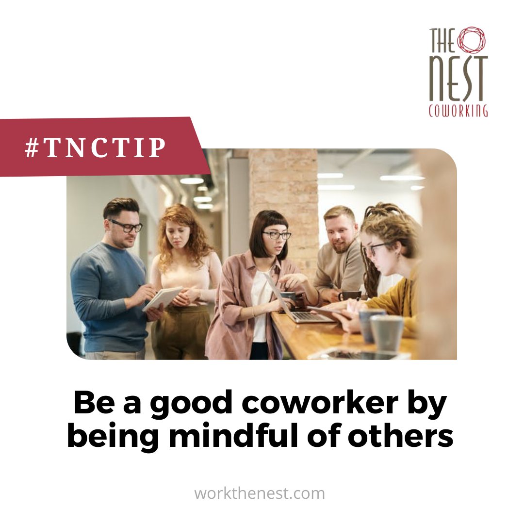 workthenest's tweet photo. #QuickTip

Always be considerate of your coworkers.

Limit your volume when talking on the phone so as not to distract others and always remember to keep your workplace clean and tidy.

Where great ideas are hatched. 🐣 Click the Link in Bio

#TheNestCoworking #coworking #cow ... https://t.co/FvuQ9ncGP7