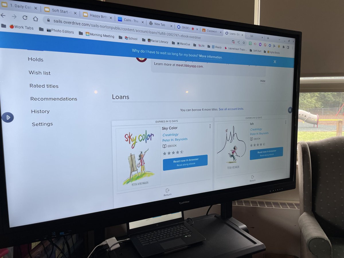 GusGottaTeach's tweet photo. TouchView tip! If you have a library account, you can take out digital versions of picture books. This can be a great way to make your read-alouds larger, and more interactive. #TouchView #DigitalBooks #LibrariesRock @OckersCompany https://t.co/KtFMrfogu6