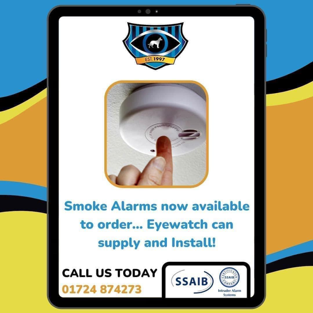 Smoke alarms are a vital tool to help protect your family and home. 

Find out more about 24/7 monitored smoke alarms: eyewatch-security.co.uk

Eyewatch Security | Call us today not 999 tomorrow.