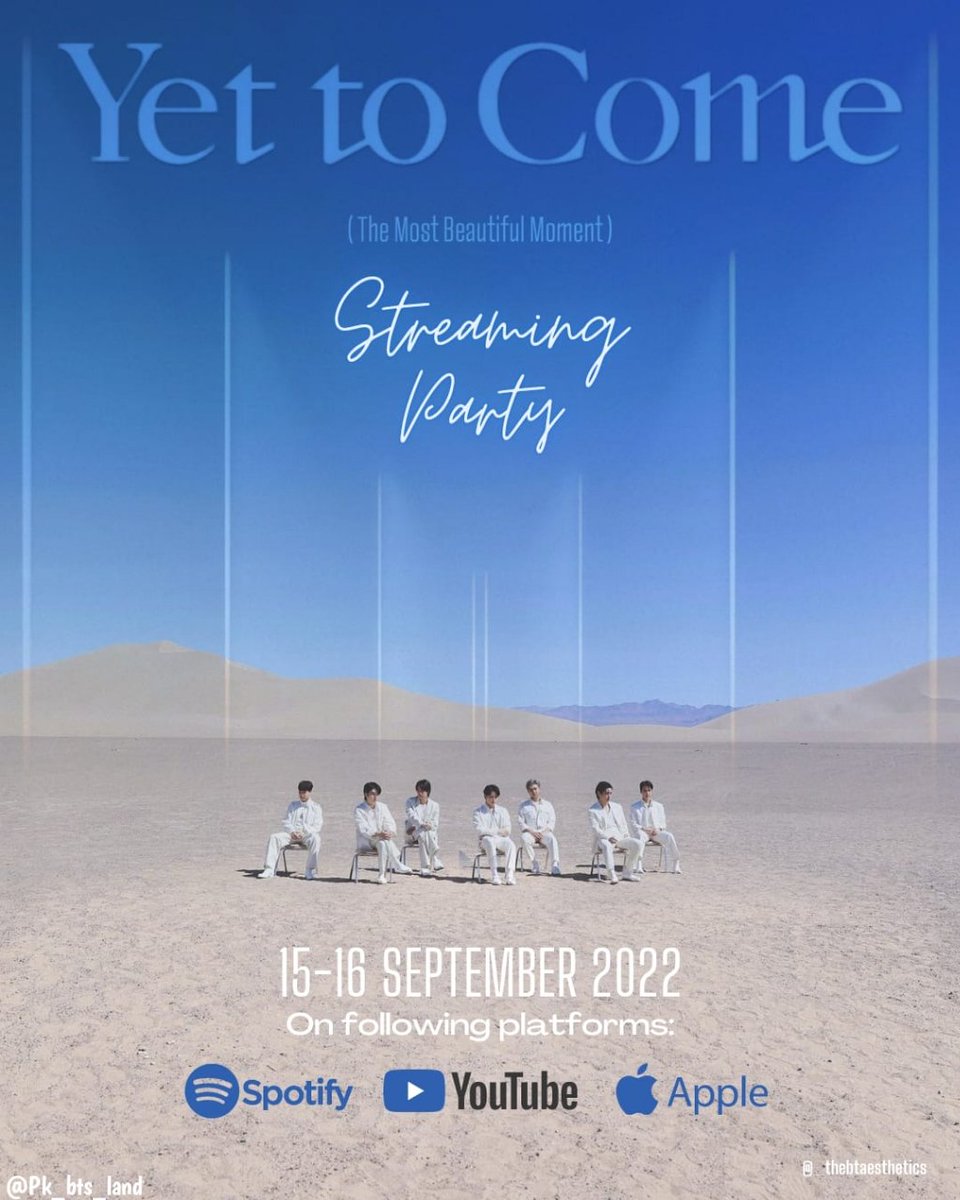 Pk_bts_land's tweet photo. Armys!!! 

We will be hosting Yet to come  focused party on 15th and 16th Sept along with @btsstreamteamin!

Platforms: Spotify, YT, AM, Renaissance

Fanbases from all over the world will join us for this party!!! tag ur country fanbases and ask them to join us 🔥 https://t.co/Xh2ulsx6ES