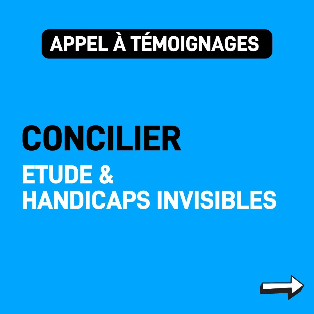 📢 Appel à témoignages

Nous cherchons à discuter avec des personnes qui ont un #handicapinvisible et qui ont eu des difficultés ou non dans le milieu scolaire/études sup 👨‍🎓

N'hésitez pas à repartager. 
Vous pouvez nous contacter en MP

#Handicap #etude #parcoursup