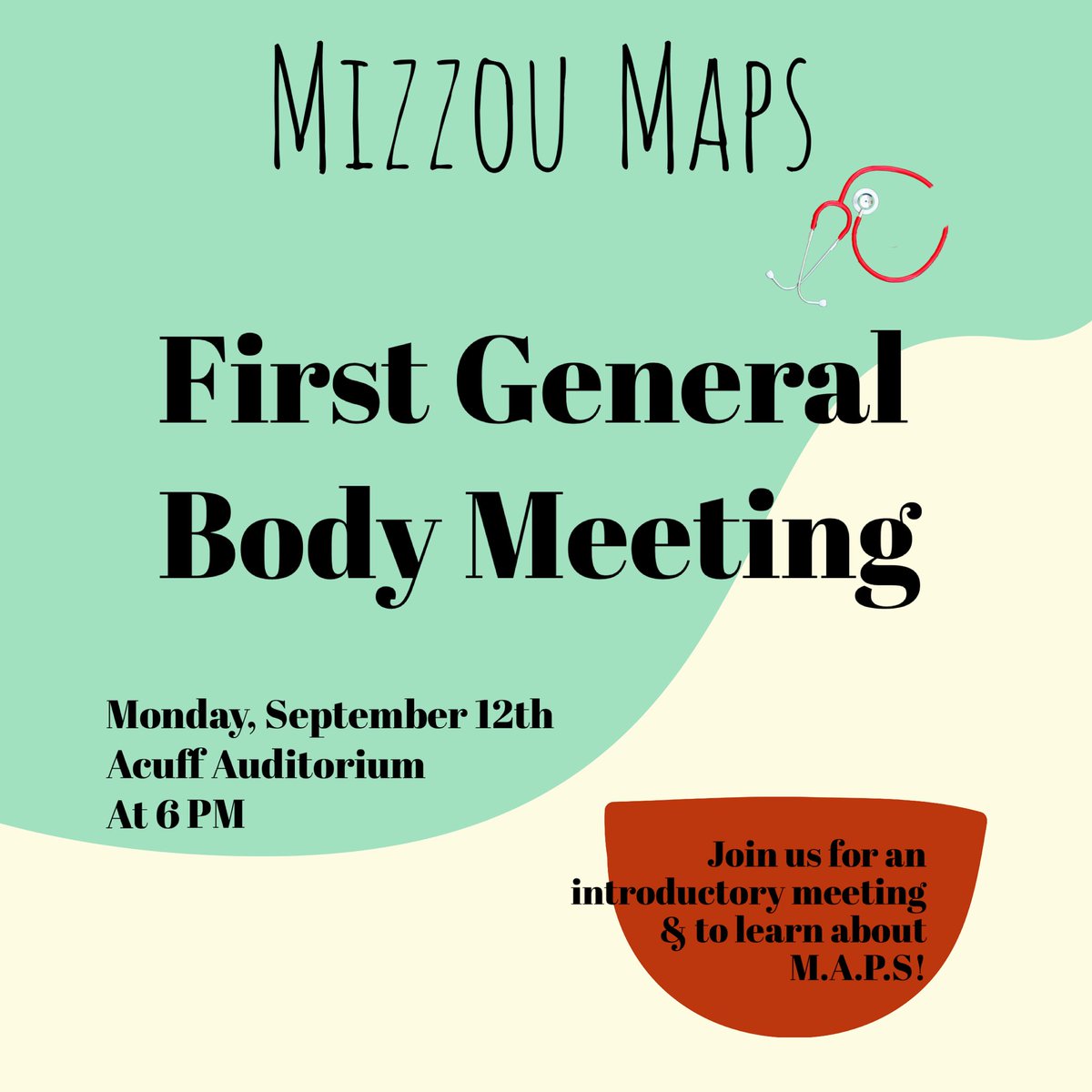 MizzouMaps's tweet photo. Hey ! The Minority Association of Pre-Health Students will be holding a meeting today at 6pm in Acuff Auditorium within the Medical school. Can’t wait to see you all today. If you have any questions feel free to reach out. https://t.co/sbpEgGc9D8