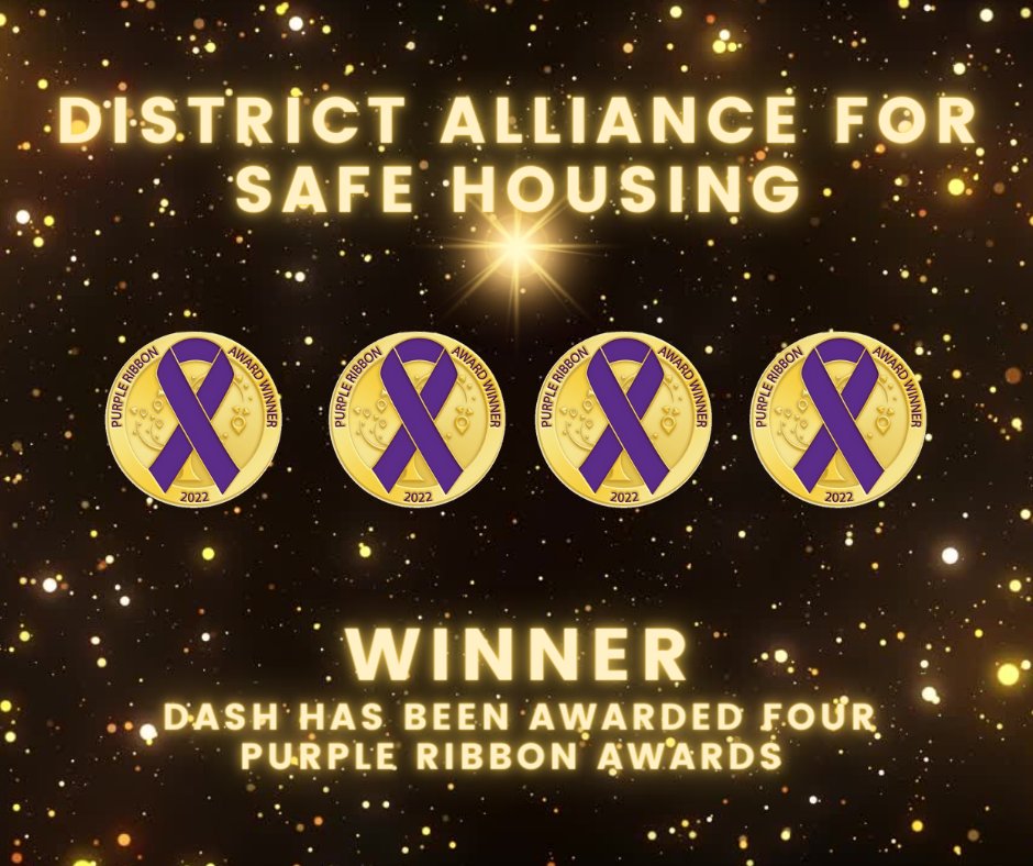 dashdc's tweet photo. We have exciting news to share with you! DASH has been selected to receive FOUR Purple Ribbon Awards from @domesticshelter #PRA2022 #PurpleRibbonAwards #DASHDC #DomesticViolence #HomeMeansSafety #DVAdvocate #SafeHousing #Award #DomesticViolenceProgram https://t.co/INIlvA8Vjc