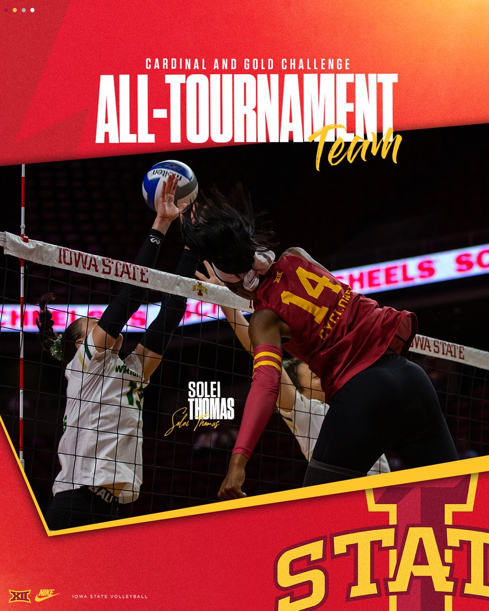 𝑆𝑜𝑙𝑒𝑖 𝑇ℎ𝑜𝑚𝑎𝑠

➟ Hit 𝟖𝟎𝟎𝐭𝐡 career kill vs. Iowa
➟ Notched two games hitting .500
➟ 12 kills on the week

#RiseAbove