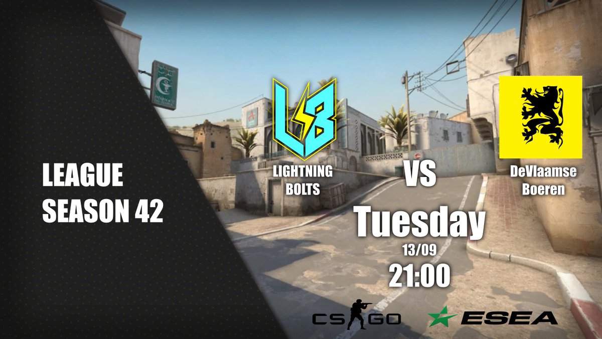 Alright guys! Tomorrow 21:00 (GMT+3) game against <a href="/DeVlaamseBoeren/">DeVlaamseBoeren</a>! #esea #csgo
