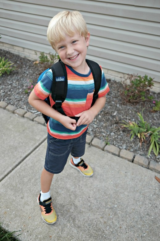 Belated first day of school photo. Can't believe he's in kindergarten already....