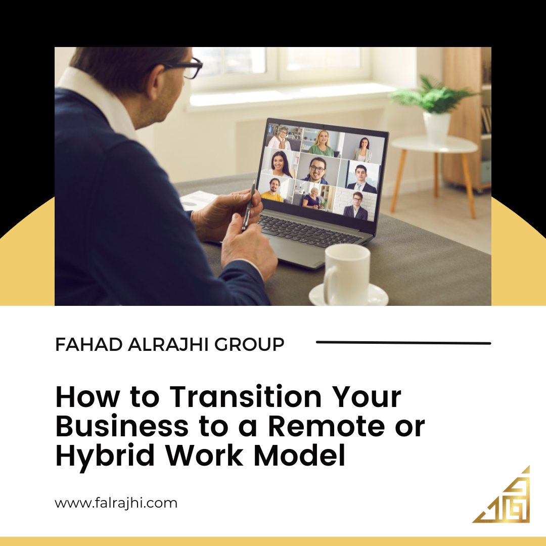 Fahdgroup's tweet photo. Implementing a #hybrid or #RemoteWork model requires #StrategicPlanning and clear communication throughout the entire process. Our latest blog is a must-read to ensure a smooth transition to an improved work environment. Read more here: https://t.co/Ey6vpQaqZc #fahadalrajhigroup https://t.co/JbyMU8c8PX