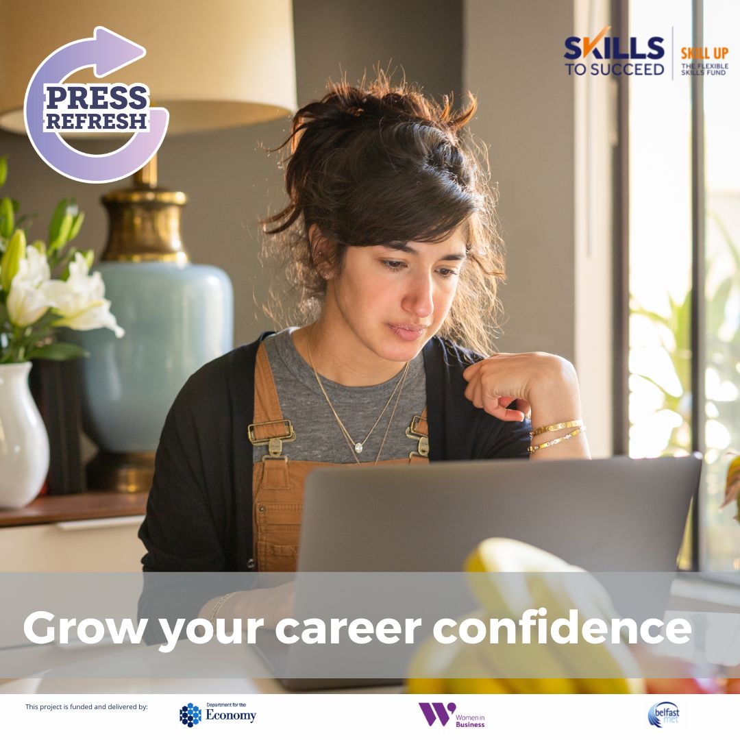 wibni's tweet photo. 🔄Rediscover your passions, strengths, and interest to return to work on your terms with the Press Refresh | Career Reboot programme.
 
A FREE 4-week programme for women across Northern Ireland who want to get back into the working world.

❗️APPLY NOW: https://t.co/I3zjD5IPtf https://t.co/qlMy7ehAIt