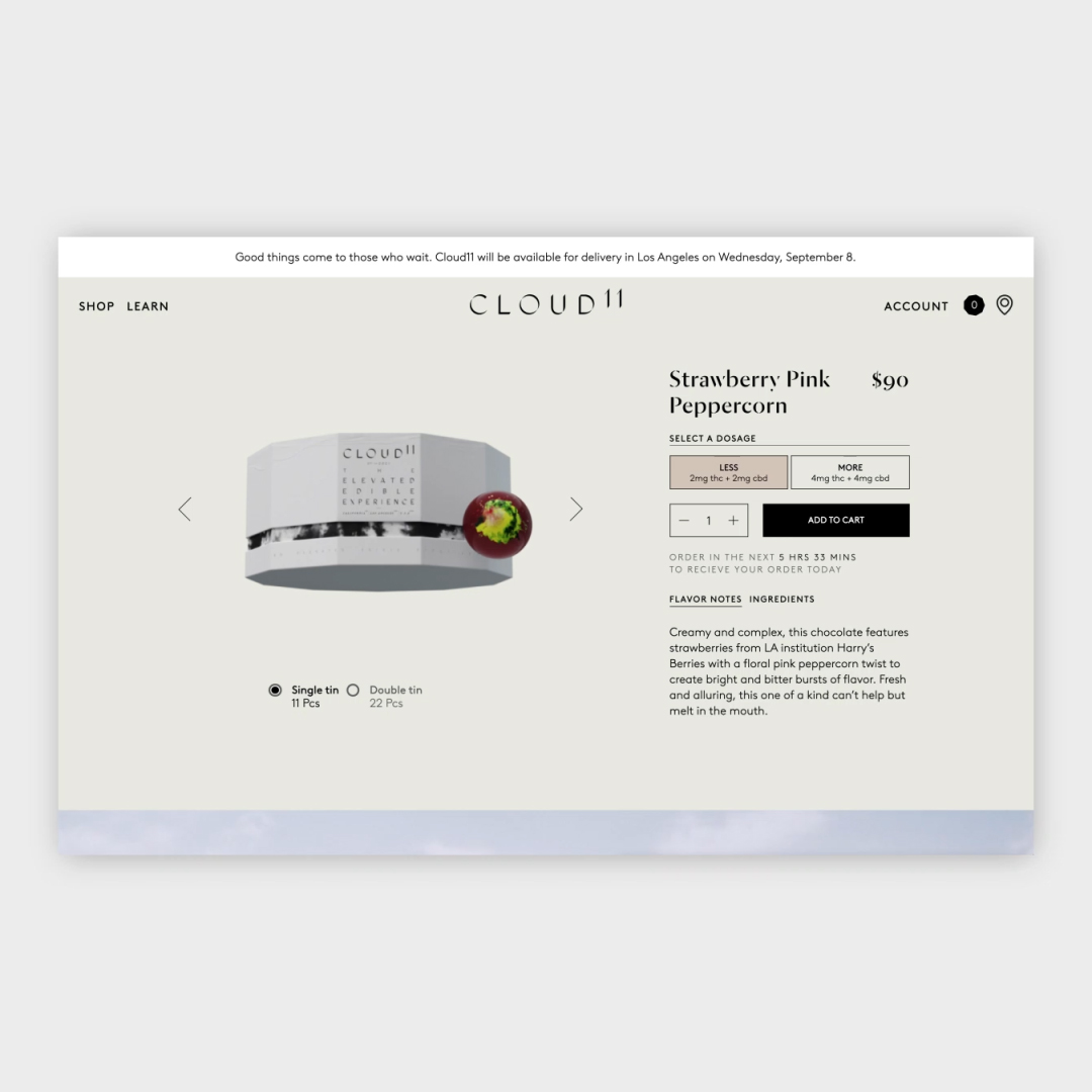 We partnered with Cloud 11 to develop a bespoke eCommerce website, bringing the new brand to life online and creating an elevated shopping experience. 
universlabs.co.uk/work/cloud-11/
