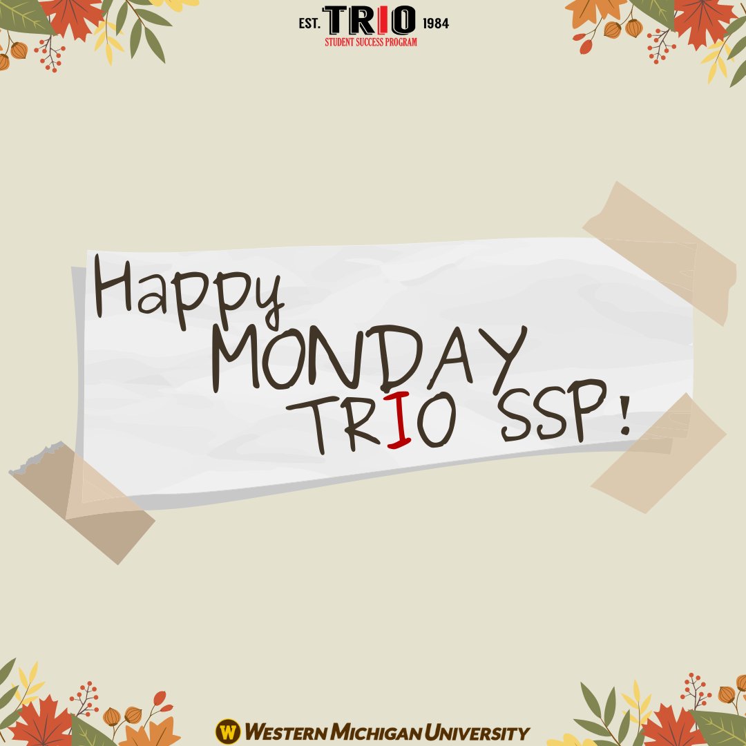 wmutriossp's tweet photo. Happy Monday TRIO SSP! https://t.co/Ldi1EnfYTe