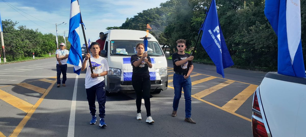 En Ciudad Darío. Hemos realizado traspaso de llama, Antorcha de la Libertad y Unidad de los pueblos centroamericanos.
#Nicaragua 
#PatriaBenditayLibre