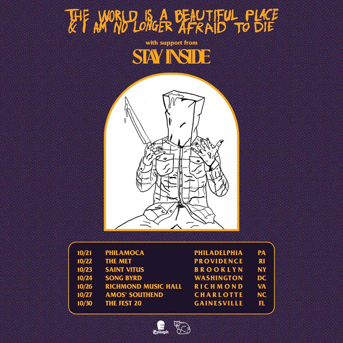 Doing an east coast tour to <a href="/thefestfl/">The Fest</a> with our friends <a href="/StayInsideMusic/">stay inside</a> ! Tickets on sale Weds (9/14) at noon.