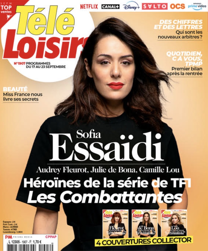 TeleLoisirs's tweet photo. Cette semaine, Audrey Fleurot, @Sofia_Essaidi @juliedebona et @CamilleLou_Off sont en couverture de notre magazine pour la série #lescombattantes sur @TF1 https://t.co/kPVNpxD5k0