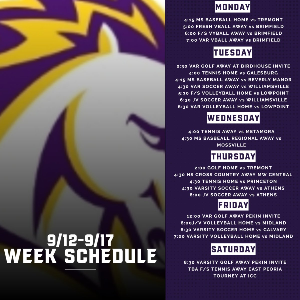 AthleticsPeoria's tweet photo. BUSY WEEK LIES AHEAD FOR THE CHARGERS. ITS TIME TO #PUTITINTOPRACTICE #FORTHELORD https://t.co/lV8InpL97c