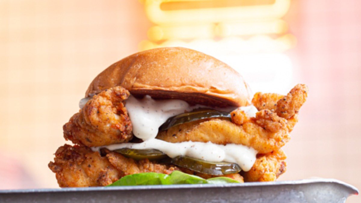 RocketsIRL's tweet photo. Is there anything else in life more satisfying as a double chicken burger? We don’t think so 🤤😜 #rocketshamburger #chickenburger #chickenlovers https://t.co/3CIfHta9nY