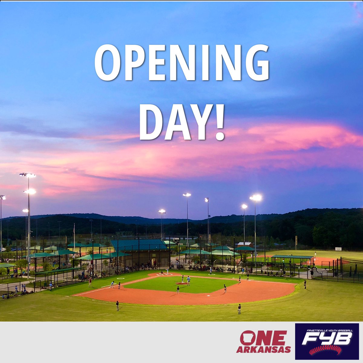 ZackMorris55's tweet photo. My teammates and I are partnering with @FYBaseball2020 this season &amp; we’ll be at Mt. Kessler ballpark tonight to celebrate the new fields. @FYVGov Mayor Jordan will throw out the first pitch at 5:15. We’ll be there at 6:30 to say hi! Play ball, Fayetteville! #ONEArkansas https://t.co/kjbNBdyfNI
