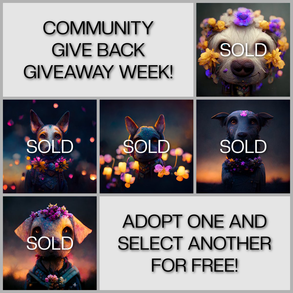 MysticalDogs's tweet photo. 🚨 ‼️ GIVEAWAY ‼️ 🚨

Adopt a Mystical Dog and send a DM letting us know your choice for your second. Air Drops sent in the evening. 

GIVEAWAY II - Post a photo of your dog; the most likes by 9.18.22 wins a Mystical Dog!

#NFTGiveaway #NFTCommuntiy #NFTcollections https://t.co/MR4bRqpLxs