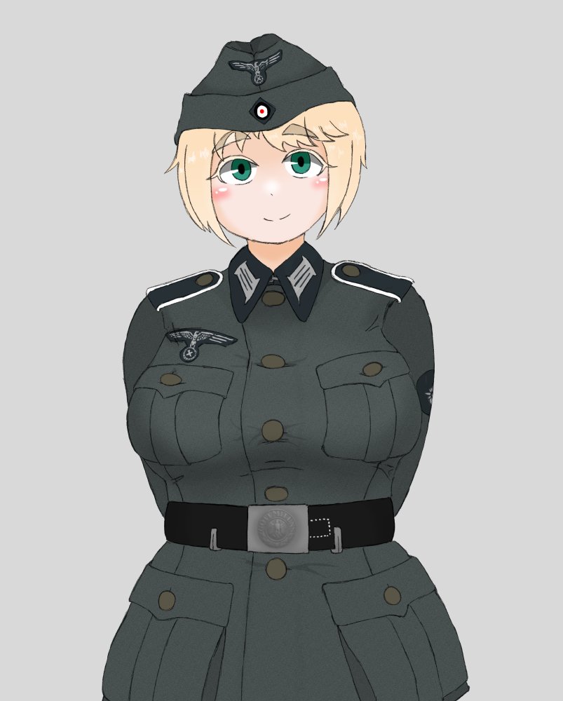 「今さらなのだが、このくらいの軍装の時期だと略帽に山形の兵科色付けておいた方が良い」|矢舷陸宏＠Skeb募集のイラスト