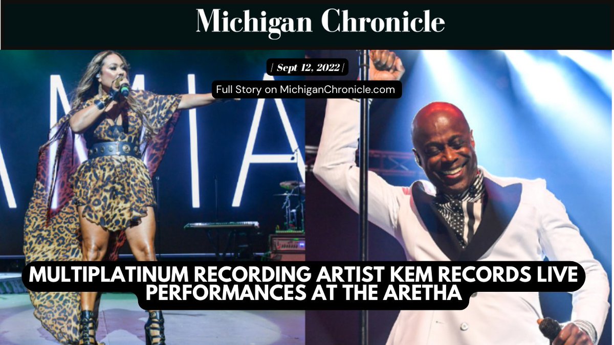 MIChronicle's tweet photo. R&B Artist @MusicByKEM had a homecoming of the ages recording a live performance in front of a sold-out crowd at The Aretha Franklin amphitheater (@TheArethaLive) in Detroit with songstress @realtamiaworld opening. Learn more https://t.co/XcAuYpOgP7 #kemshow #detroit #concert https://t.co/4y4URwc9ZC