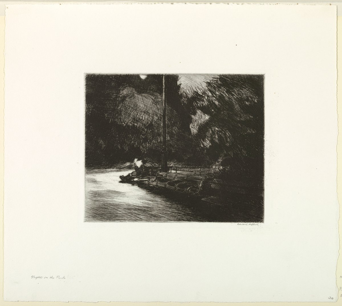 Edward Hopper, Night in the Park, 1921 #edwardhopper #chndm collection.cooperhewitt.org/view/objects/a…