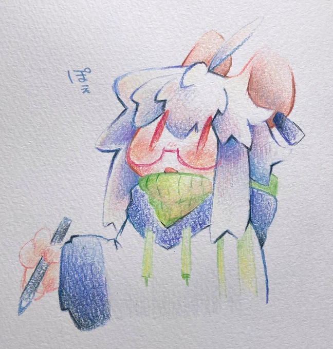色鉛筆久々すぎて塗り方忘れてるな? 