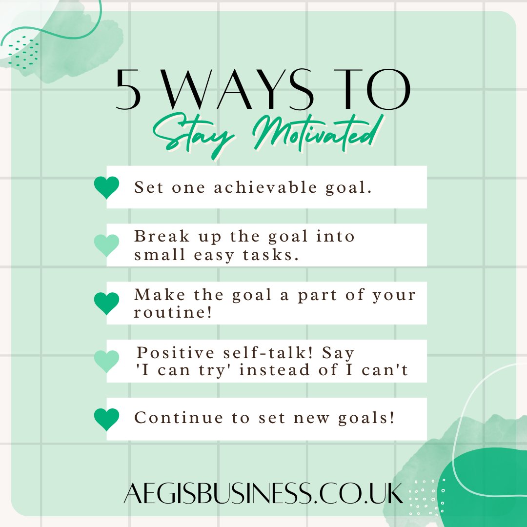 aegisbusinessuk's tweet image. Happy Monday! Have a good start to your week by maintaining your motivation! 
Below are 5 ways to stay motivated!
🏷️
#officerental #coworkingspaces #nottinghamsmallbusiness #smallbusinessuk #businessservices #temporaryoffice #officerental #deskhire #virtualoffice #Motivation