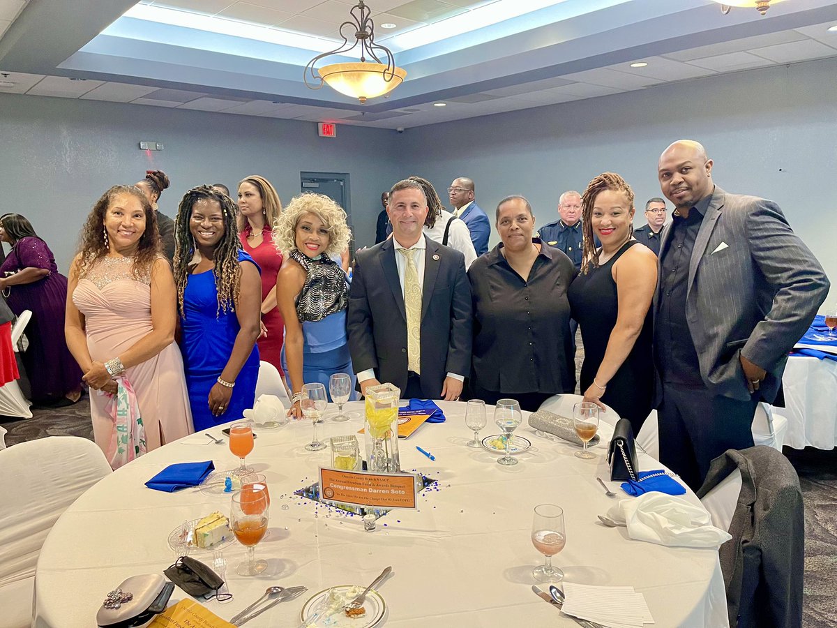 RepDarrenSoto's tweet image. Honored to attend an inspiring Osceola @NAACP Dinner this weekend!

The speakers implored us to #keepfightingforward on voting rights, civil rights and criminal justice reforms.

And we will be there to answer the call for justice!