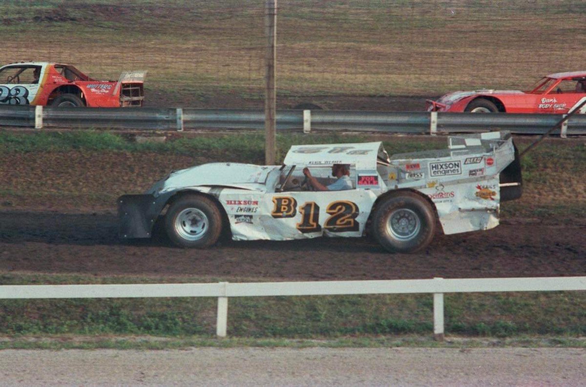 Turn5TurnAround's tweet photo. “The Flatlands Flash” Kevin Weaver in 1983 at the Fairbury American Legion Speedway 
(Rocky Ragusa Photo) https://t.co/g8MAot7GUB