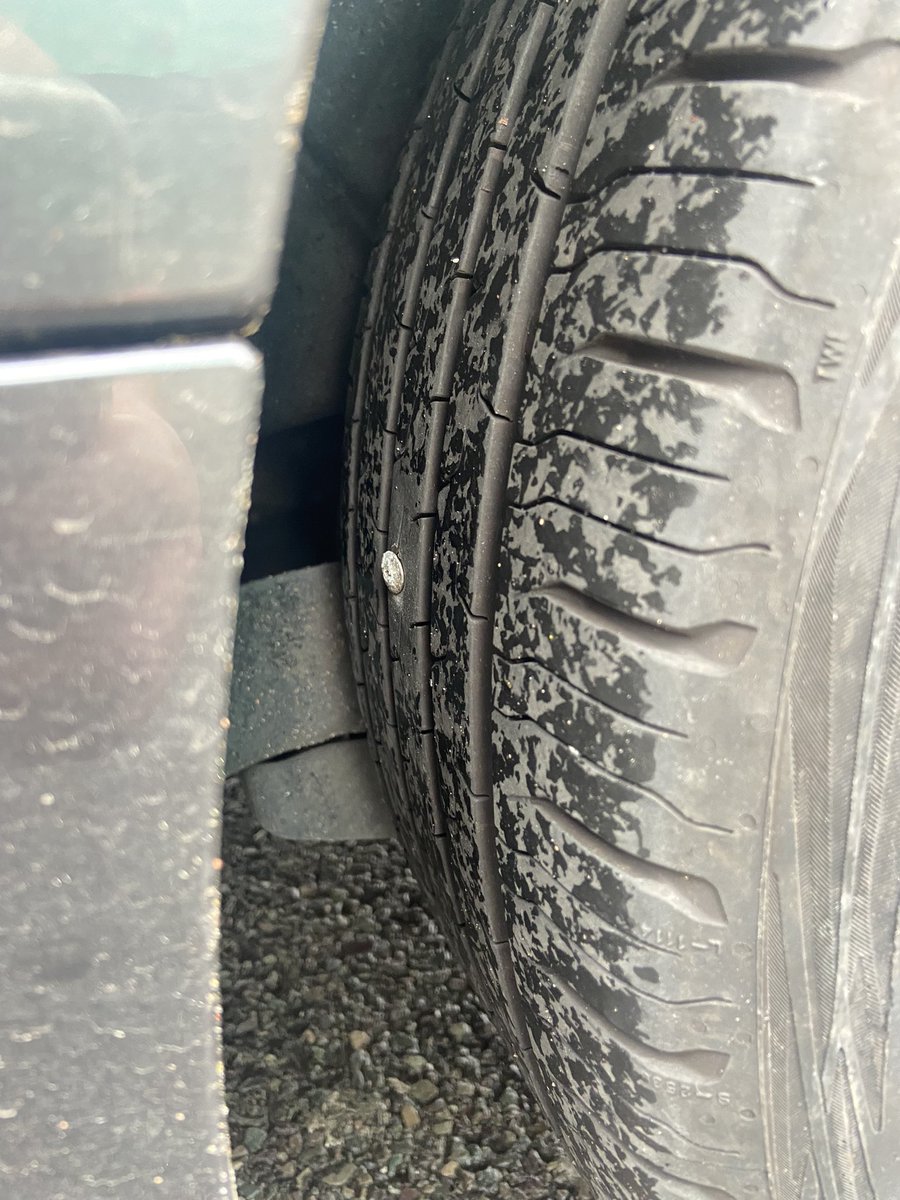 Eoin_Burns's tweet photo. Twitter friends and fam how’s your day going? Mine is great in case you’re wondering. Won’t let this puncture my spirits. Special shout out to #RelayUK (app/service for deaf people to comms with other end on the phone) and @kwik_fit #KwikFit for sorting out a solution for me. https://t.co/nnSqOK86ex