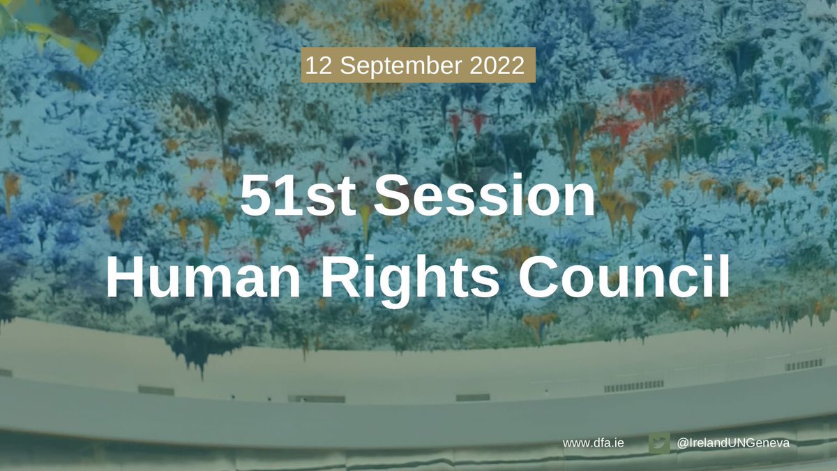 IrelandUNGeneva's tweet photo. Today the 51st session of the Human Rights Council opened.

This week the #HRC51 will discuss a number of pressing human rights situations, incl:

🔷Afghanistan 
🔷Myanmar
🔷Sri Lanka
🔷Nicaragua  
🔷Right to privacy 
🔷Truth, justice and reparation https://t.co/WESwsArXvi