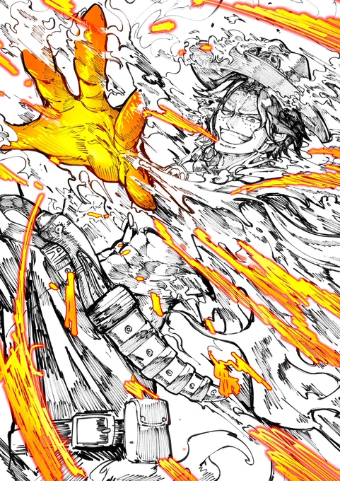 コメント欄にリクエストよく見かけるけど実は前に描いてるキャラ達最近更新遅いけどちょい待ってね色塗りにもできる形態にさとし進化中です#ワンピース    #ONEPIECE  #イラスト 