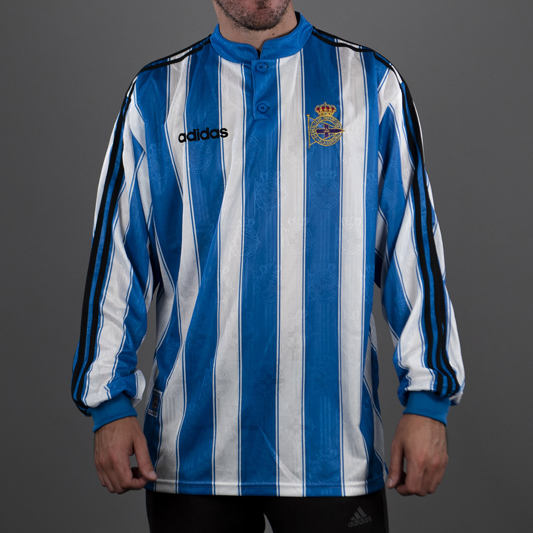 Classic Football Shirts X: "Deportivo La Coruña 1997 Home by Adidas 🇪🇸 Long sleeved, sponsorless version of amazing home shirt that Deportivo wore in the 1997/98 season! Hitting the site
