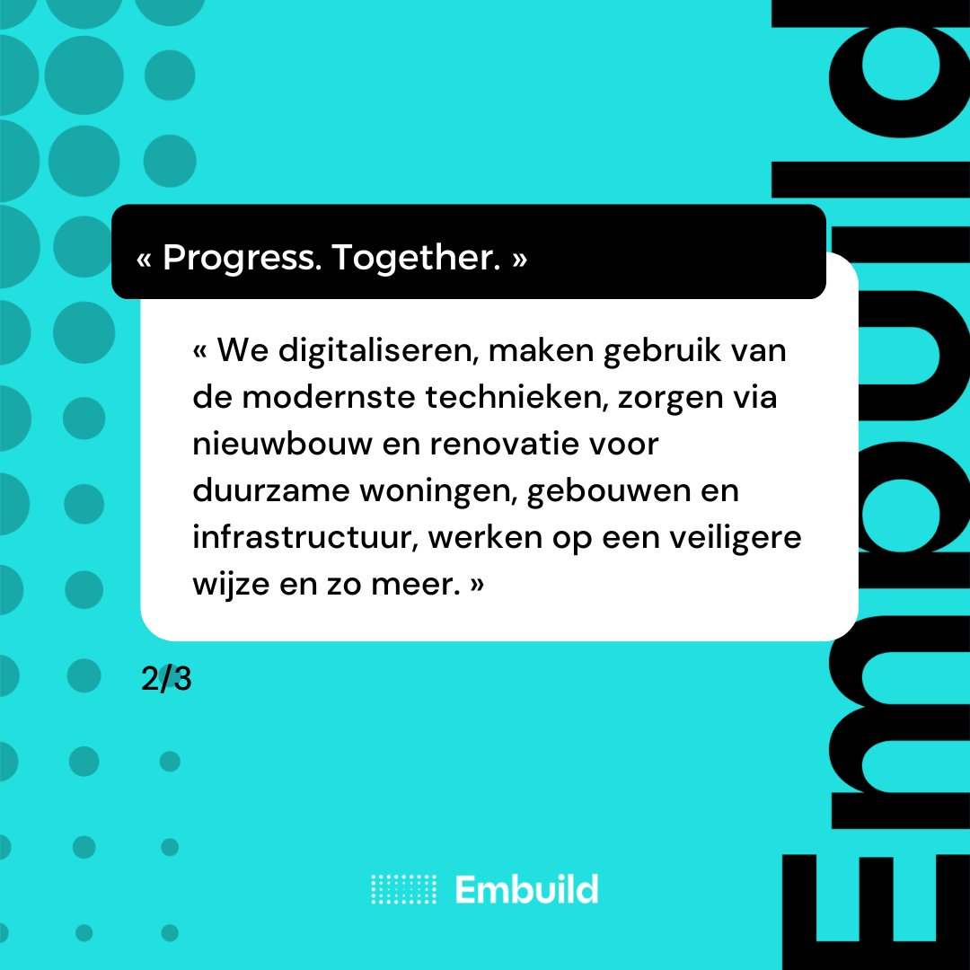 embuildfr's tweet image. #Embuild | Voici notre nouveau slogan : après tout, le secteur de la construction évolue rapidement. #progresstogether