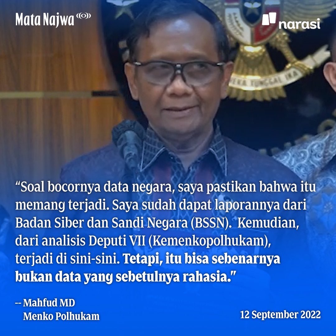 MataNajwa's tweet photo. Semua harap tenang, katanya data kita bukan rahasia ya...

| Mata Najwa https://t.co/k778CDtiML