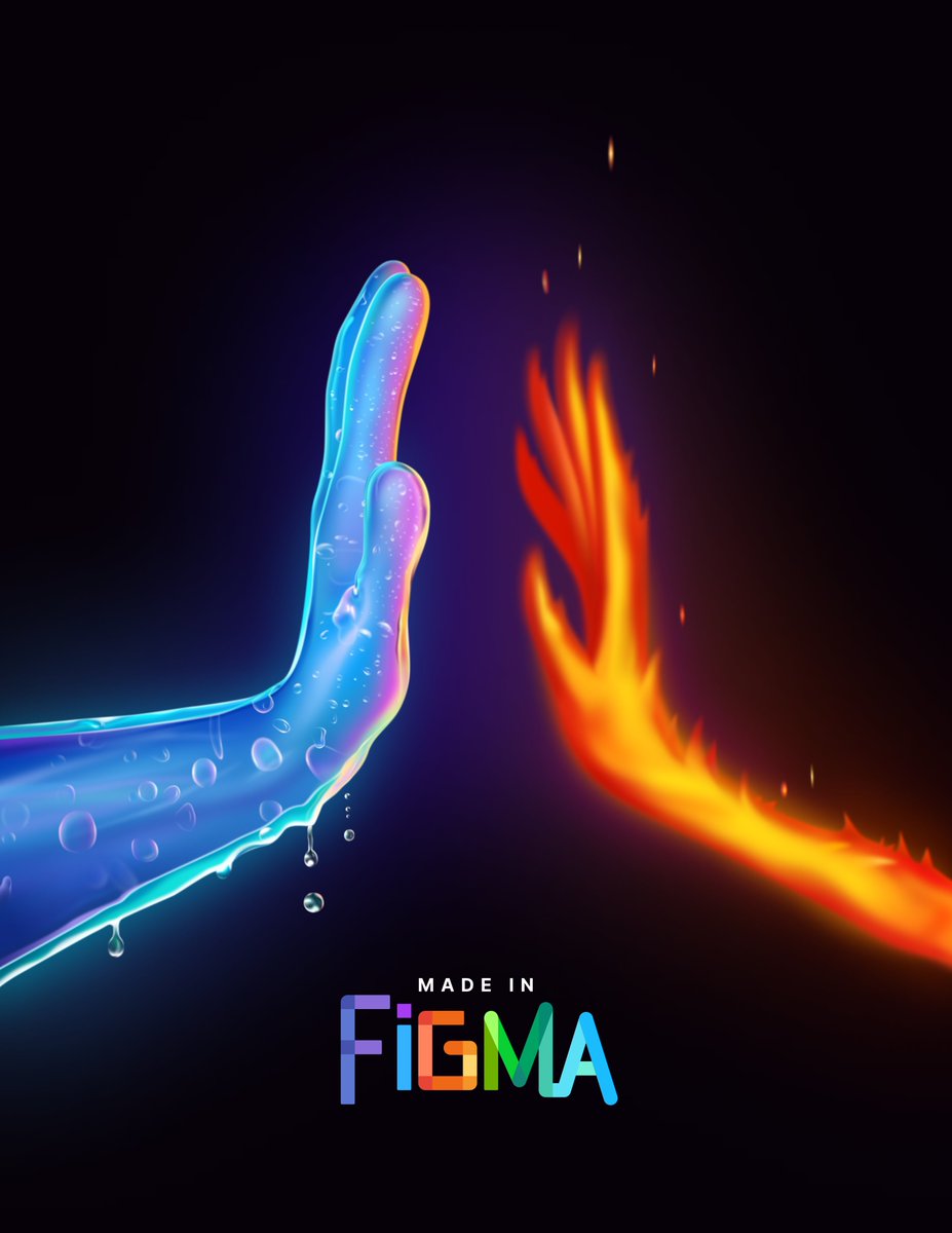 realvjy's tweet image. From all the #D23Expo, I am most excited about Pixar&apos;s #elemental movie. 

The colors and overall poster really inspired me, so I created it in @figma over the weekend 😍
