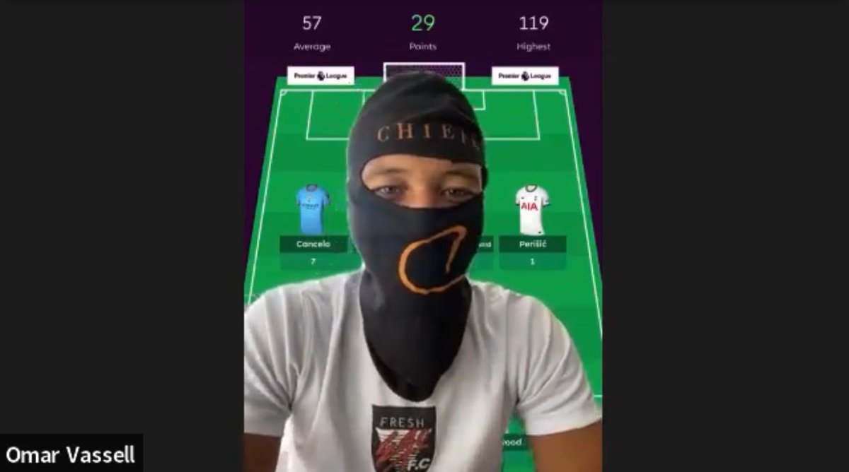 FplTrashTalk's tweet photo. The FPL Trash Talk show episode 1 - No face no case!! @OmarVassell started the FPL campaign by getting the lowest game-week points in the group, 29 in total!! No face no case! Omar aka @mhuncho 

#fpltrashtalk #fpl #premierleague #fplcommunity #fantasypremierleague #football https://t.co/t8h6C008Gj