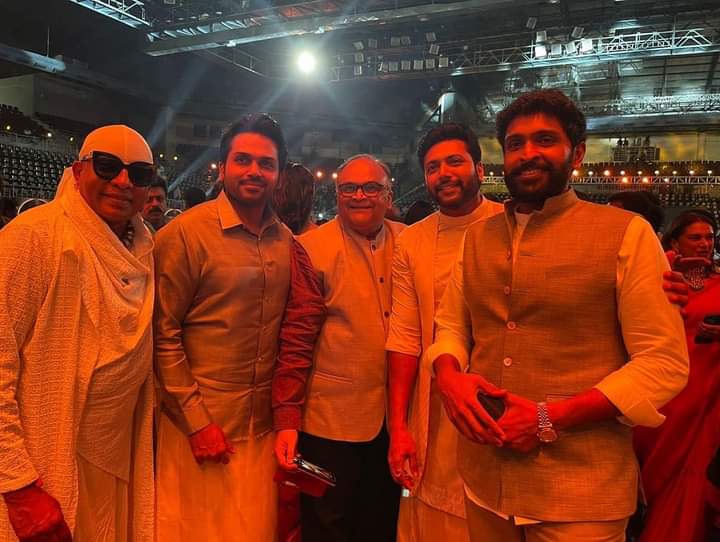 sridhar_botha's tweet photo. @Karthi_Offl with @actor_jayamravi &amp; @iamVikramPrabhu ,#DrumsShivamani🥁🥁❤️
#PonniyinSelvan #PS1 @MadrasTalkies_ 
#PonniselvanfromSeP30 https://t.co/cSdfroIhc8