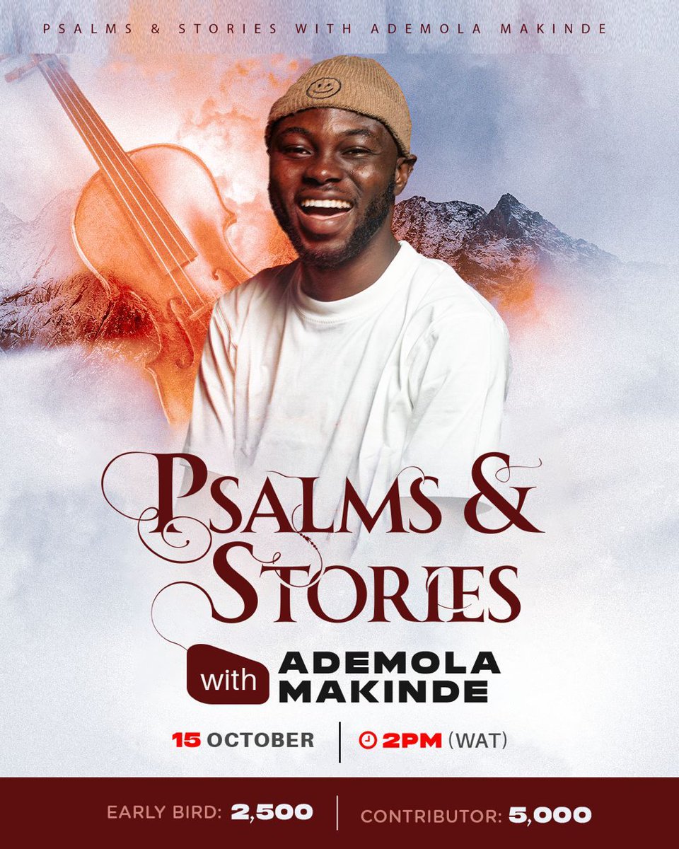 mr_ayokay's tweet photo. First time Demola shared "The Lord knows" with me, I told him if I heard this song from someone I didn't know, I would become a diehard fan instantly based on that one song

Now he gets to share much more at Psalms and stories 
Get your tickets here 🤗 https://t.co/q5EnZB81yc https://t.co/12geHF0P3T
