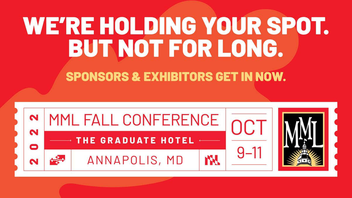 MDMunicipal's tweet photo. Prime visibility, relationship building, new biz opportunities, and special MML recognition are just a few of the benefits of investing in this fall’s conference. Connect with MD’s biggest decision makers. Get in now: https://t.co/kWQyGn5E2T
#mmlfallconference2022 https://t.co/3FmOeRYgtc
