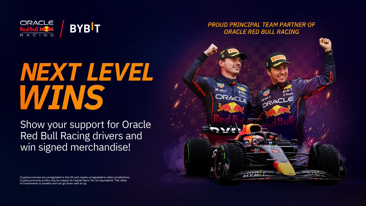 Bybit_Official's tweet photo. 🤩 Incredible drive by @Max33Verstappen. Another win to celebrate for @redbullracing!

🎉 Now's your chance to win a signed cap from our winning driver!

👉🏻 Find out how to win here: https://t.co/4TZ3s0zYCV https://t.co/gSgLXuXPtU