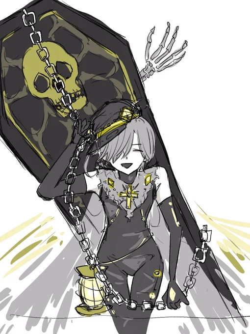 以前フォロワーさんに描いてもらった魔法少女墓守りが最高すぎて生まれたモンスター 