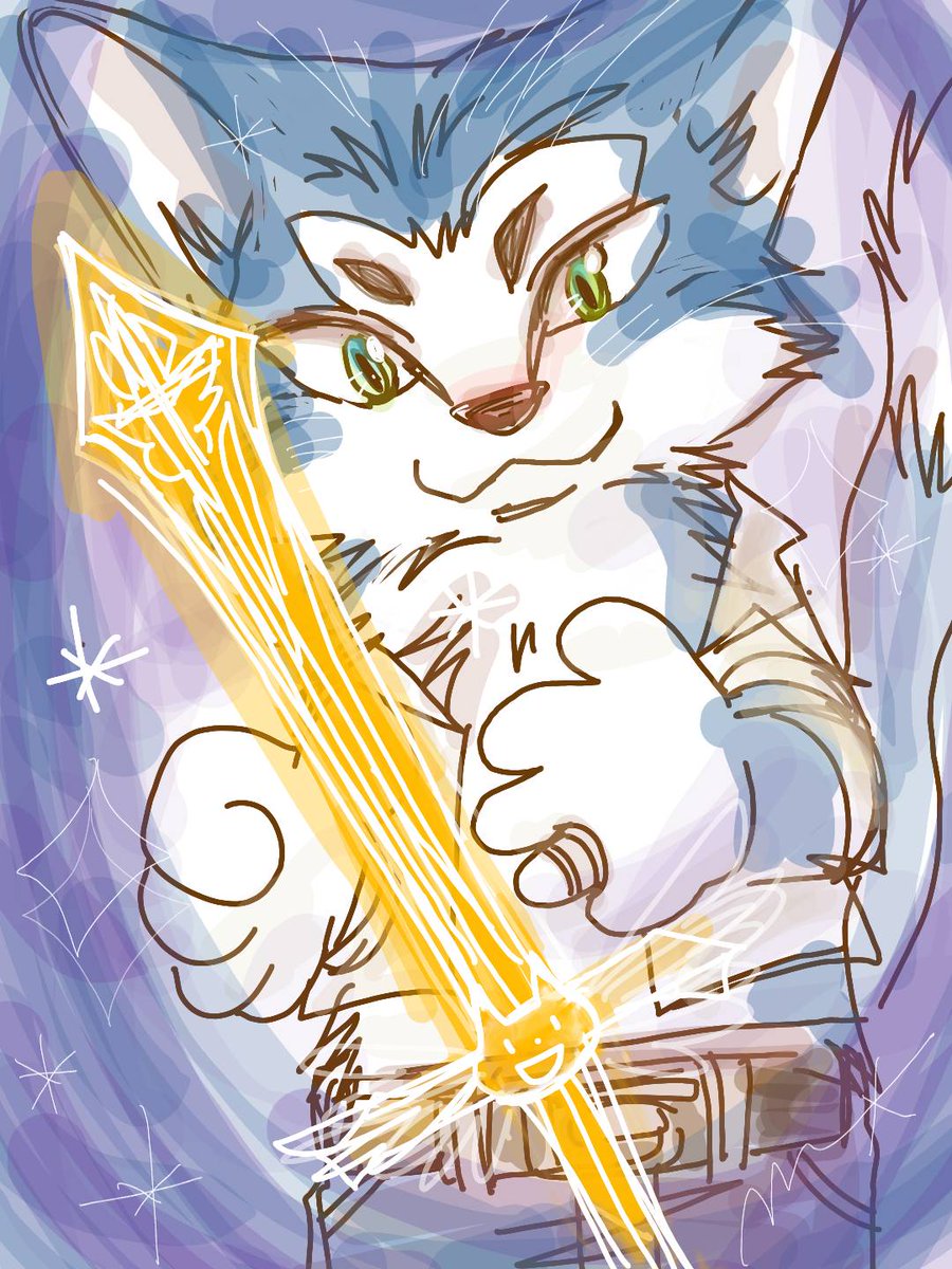 222percenthumor's tweet photo. #愛の礫
#DreamActor🐱 
タウマ・ゼイン氏は魔法騎士でもある
今夜のミッションは夢で悪さする怪獣をやっつける、だ
不思議な金時計を剣に変えて
たたかうのさ

ではみんな、おやすみ

夢で会おう

#まり画廊 https://t.co/88VhkWlDze