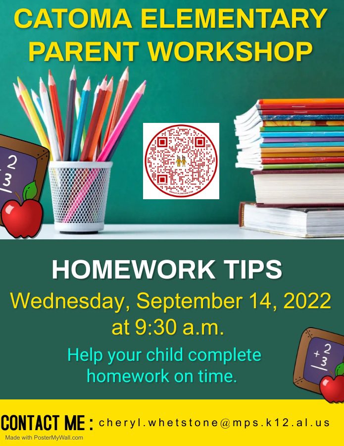 CounselorWhets1's tweet photo. What’s Happening at @CatomaSchool during the month of September! Attendance Challenge, Monthly Parent Meeting, & International Day of Peace. #attendancematters #homeworktips #spreadpeaceeverywhere @SuptMJBrown @MPSAL https://t.co/5IUMrwQ8LO