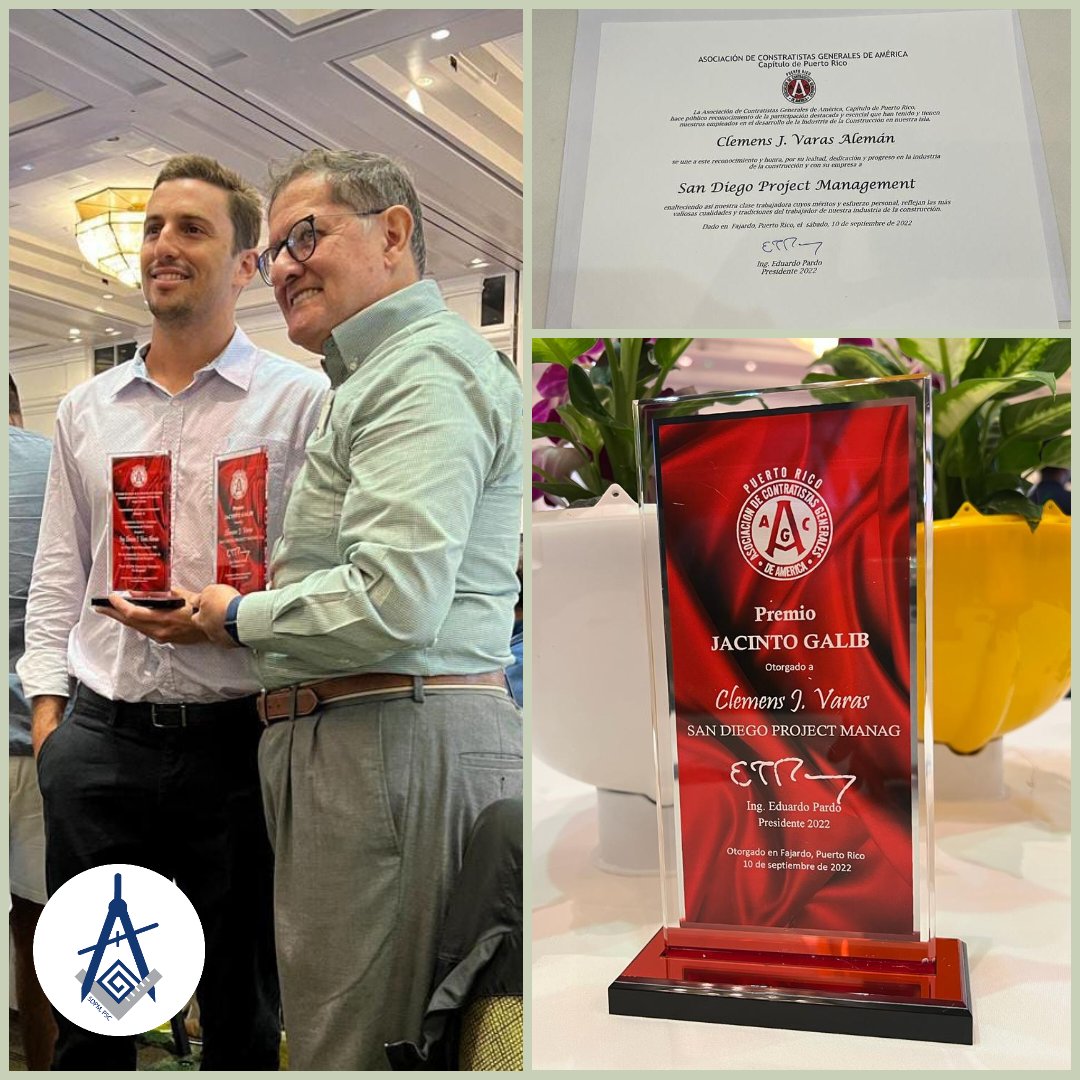 san_psc's tweet photo. Eng. Clemen Varas receiving the Jacinto Galib award at the #AGCPR Convention.

 San Diego Project Management, PSC is proud of your work. @AGCPRChapter https://t.co/sptqPadrzs